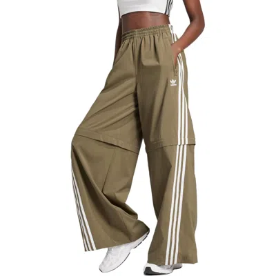 Adidas Originals Womens  Oversized Zip-off Track Pants In Green