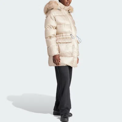 Adidas Originals (wmns)  Puffed Long Fur Jacket 'beige' In Multi