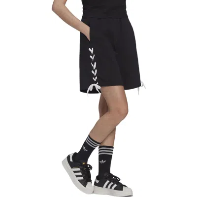 Adidas Originals (wmns) Adidas Trefoil Side Striped Elastic Waist Loose Shorts 'black White'