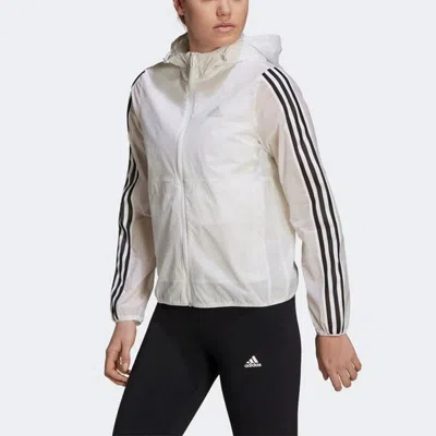 Adidas Originals (wmns) Adidas W 3s Wb Sports Training Hooded Woven Jacket White
