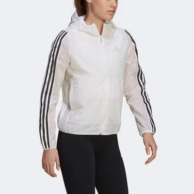 Adidas Originals (wmns) Adidas W 3s Wb Sports Training Hooded Woven Jacket White