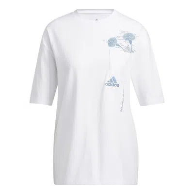 Adidas Originals (wmns) Adidas Floral Pocket T-shirt 'white Blue'