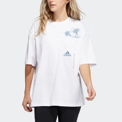 Adidas Originals (wmns) Adidas Floral Pocket T-shirt 'white Blue'