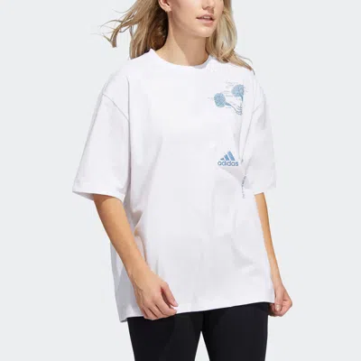 Adidas Originals (wmns) Adidas Floral Pocket T-shirt 'white Blue'