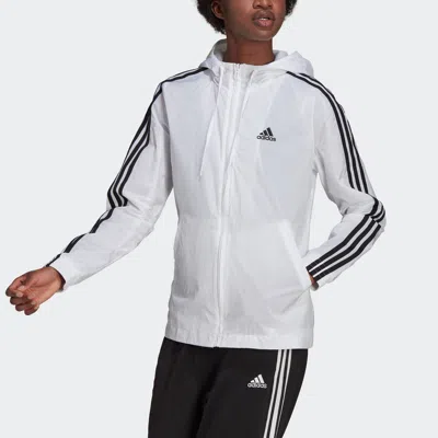 Adidas Originals (wmns) Adidas Essentials 3-stripes Windbreaker Asia Sizing 'white Black'