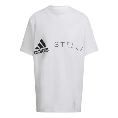Adidas Originals (wmns) Adidas By Stella Mccartney Logo T-shirt 'white Black' In Multi