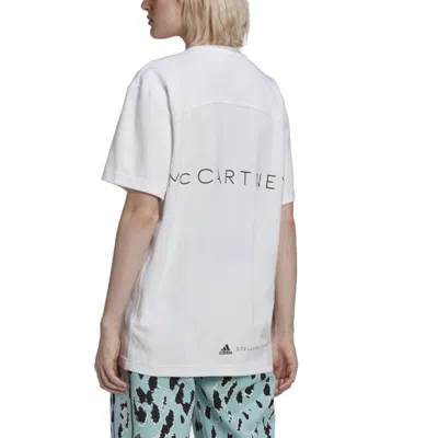 Adidas Originals (wmns) Adidas By Stella Mccartney Logo T-shirt 'white Black' In Multi