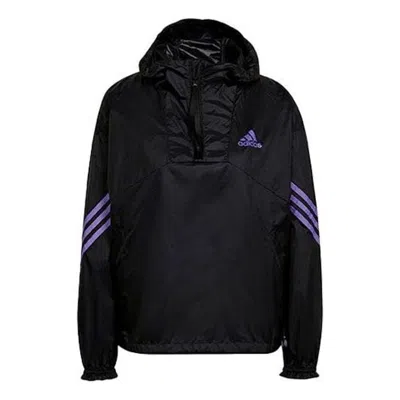 Adidas Originals (wmns) Adidas Back To Sport Wind.rdy Anorak Jacket 'black Purple' In Blue