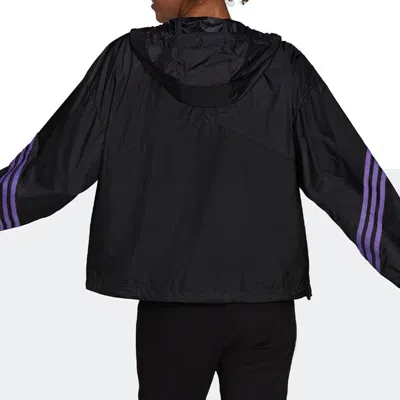 Adidas Originals (wmns) Adidas Back To Sport Wind.rdy Anorak Jacket 'black Purple' In Blue