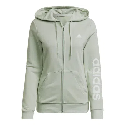 Adidas Originals (wmns) Adidas Logo Full-zip Hoodie 'linen Green'