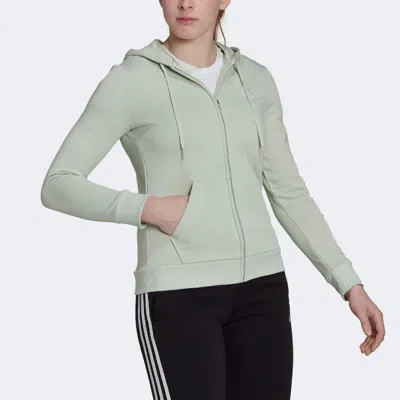 Adidas Originals (wmns) Adidas Logo Full-zip Hoodie 'linen Green'
