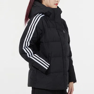 Adidas Originals (wmns) Adidas W 3st Puff Jkt Double Layer Knit Zipper Pocket Hooded Down Jacket Black