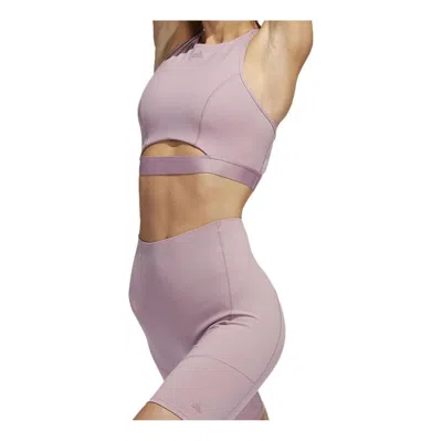 Adidas Originals (wmns) Adidas Coreflow Medium-support Bra 'purple' In Multi