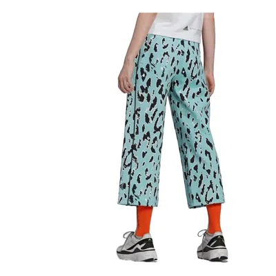 Adidas Originals (wmns) Adidas By Stella Mccartney Cropped Pants 'teal Black' In Multi