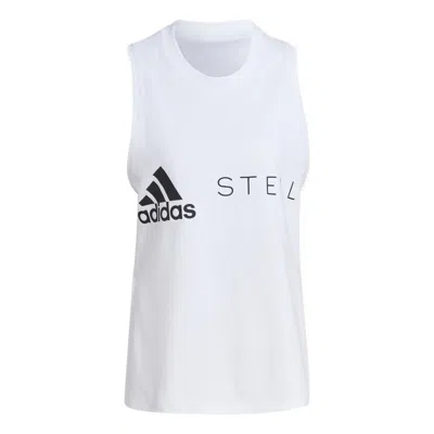 Adidas Originals (wmns) Adidas By Stella Mccartney Sportswear Logo Tank Top 'white Black'