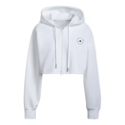 Adidas Originals (wmns) Adidas By Stella Mccartney Cropped Hoodie 'white' In Gray