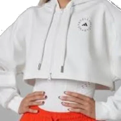 Adidas Originals (wmns) Adidas By Stella Mccartney Cropped Hoodie 'white' In Gray