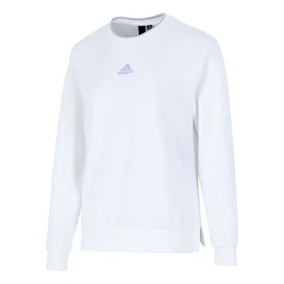 Adidas Originals (wmns) Adidas Logo Printing Sports Round-neck Sweatshirt White