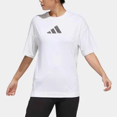 Adidas Originals (wmns) Adidas X Swarovski Crossover Casual Sports Breathable Solid Color Short Sleeve White T-shirt
