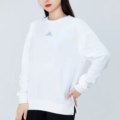 Adidas Originals (wmns) Adidas Logo Printing Sports Round-neck Sweatshirt White
