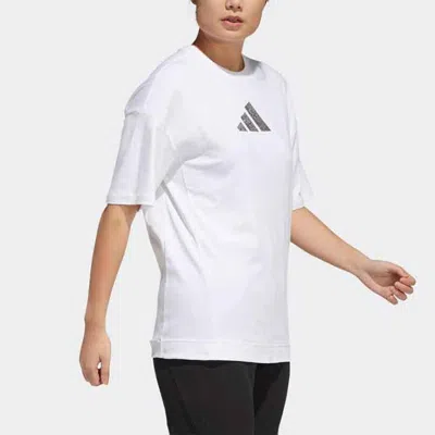 Adidas Originals (wmns) Adidas X Swarovski Crossover Casual Sports Breathable Solid Color Short Sleeve White T-shirt
