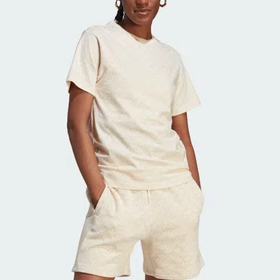 Adidas Originals (wmns)  Trefoil Monogram T-shirt 'beige' In Neutral