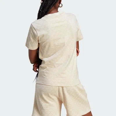Adidas Originals (wmns)  Trefoil Monogram T-shirt 'beige' In Neutral