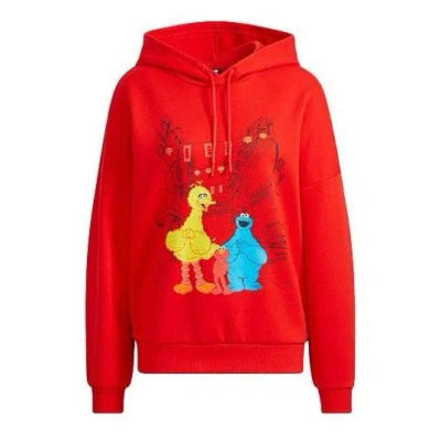 Adidas Originals (wmns) Adidas Neo 2022 Spring Cny Sesame Street Knitted Hoodies 'red'