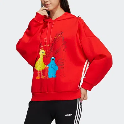 Adidas Originals (wmns) Adidas Neo 2022 Spring Cny Sesame Street Knitted Hoodies 'red'