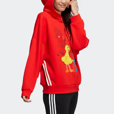 Adidas Originals (wmns) Adidas Neo 2022 Spring Cny Sesame Street Knitted Hoodies 'red'