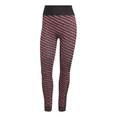 Adidas Originals (wmns) Adidas By Stella Mccartney Knit Training Tights 'red Black' In Brown