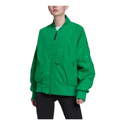 Adidas Originals (wmns) Adidas By Stella Mccartney Woven Bomber Jacket 'green'
