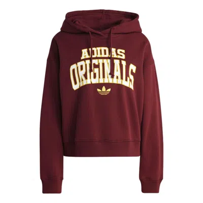 Adidas Originals (wmns) Adidas Logo Hoodie 'shadow Red'