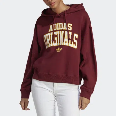 Adidas Originals (wmns) Adidas Logo Hoodie 'shadow Red'