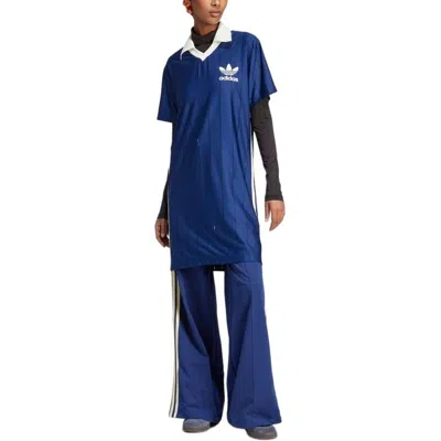 Adidas Originals (wmns)  Knit Collar Short Sleeve Dress Asia Sizing 'dark Blue'