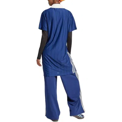 Adidas Originals (wmns)  Knit Collar Short Sleeve Dress Asia Sizing 'dark Blue'
