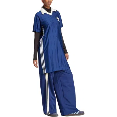 Adidas Originals (wmns)  Knit Collar Short Sleeve Dress Asia Sizing 'dark Blue'