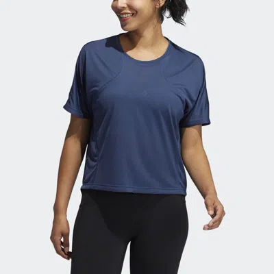 Adidas Originals (wmns) Adidas Ss21 Yoga Exercise Short Sleeve Navy Blue T-shirt
