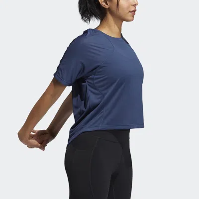 Adidas Originals (wmns) Adidas Ss21 Yoga Exercise Short Sleeve Navy Blue T-shirt