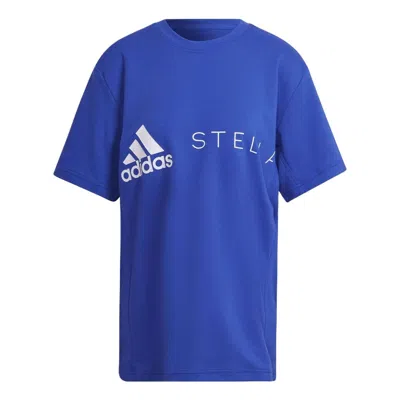 Adidas Originals (wmns) Adidas By Stella Mccartney Logo T-shirt 'blue White' In Multi