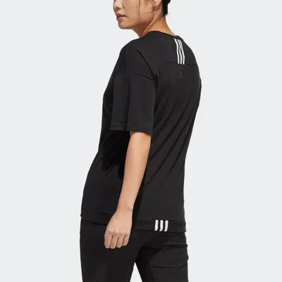 Adidas Originals (wmns) Adidas Logo Pattern Round Neck Sports Short Sleeve Black T-shirt