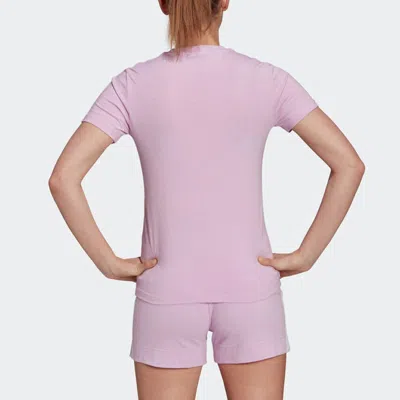 Adidas Originals (wmns) Adidas Essentials Slim 3-stripes T-shirt Asia Sizing 'purple White'