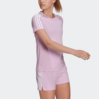 Adidas Originals (wmns) Adidas Essentials Slim 3-stripes T-shirt Asia Sizing 'purple White'