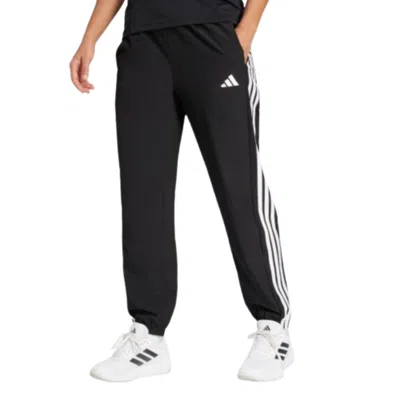 Adidas Originals (wmns) Adidas Train Essentials 3-stripes Woven Pants 'black White' In Multi