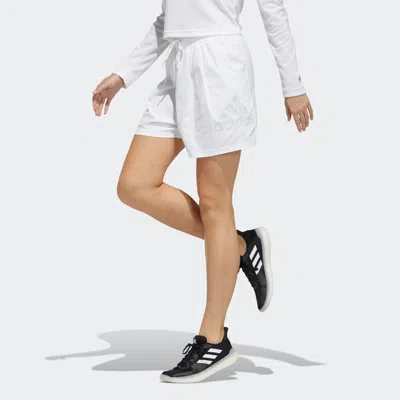 Adidas Originals (wmns) Adidas Woven Sports Shorts White In Brown