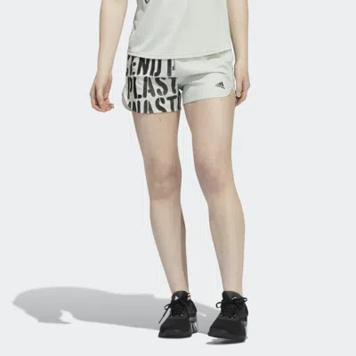 Adidas Originals (wmns) Adidas Run Fast Running Shorts With Inner Briefs 'green Black' In Gray