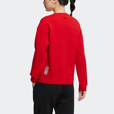 Adidas Originals (wmns) Adidas Cny Sweat Limited Funny Pattern Sports Round Neck Hoodie Red
