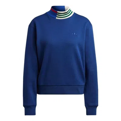 Adidas Originals (wmns) Adidas Ribbed Collar Sweatshirts 'blue'