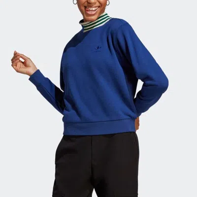 Adidas Originals (wmns) Adidas Ribbed Collar Sweatshirts 'blue'