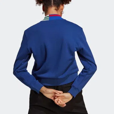 Adidas Originals (wmns) Adidas Ribbed Collar Sweatshirts 'blue'